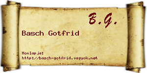 Basch Gotfrid névjegykártya